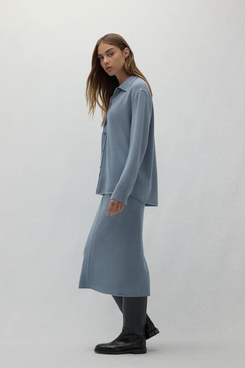 Catania Denim Cashmere Shirt, Alternate, color, Stonewash