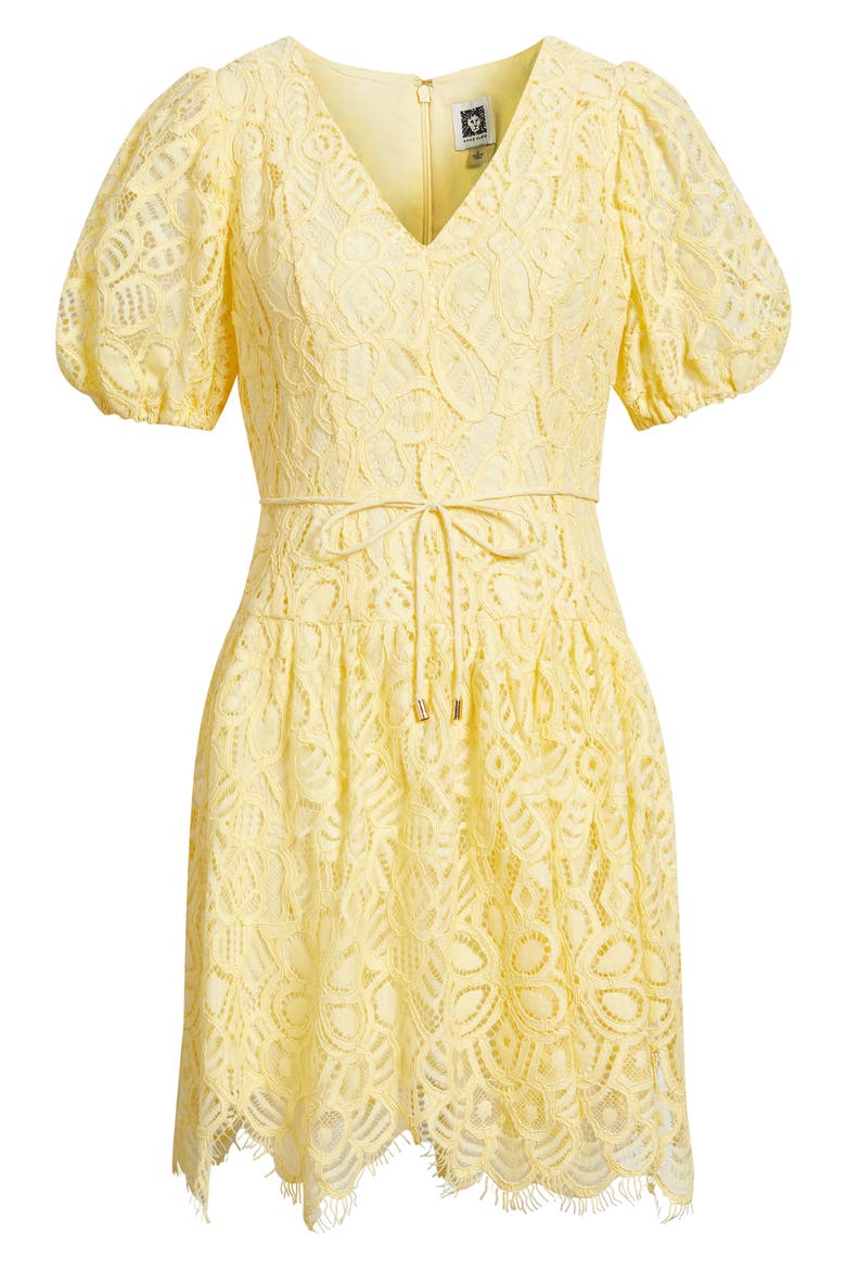 Lace Minidress, Alternate, color, DAFFODIL