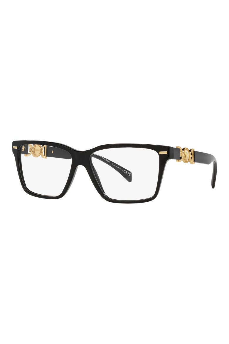 54mm Rectangular Optical Glasses, Alternate, color, BLACK