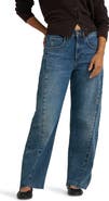 Lee Rider Low Slung High Rise Raw Hem Barrel Leg Jeans