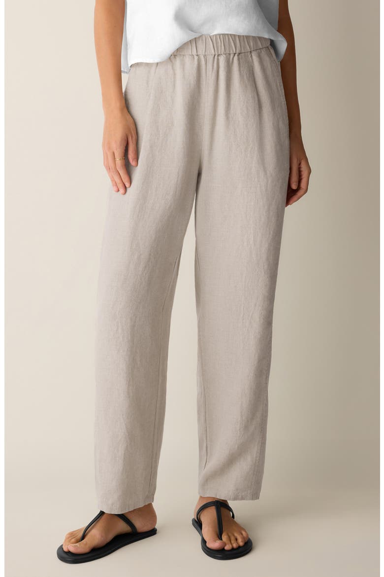 Pleated Organic Linen Lantern Pants, Main, color, UNNAT