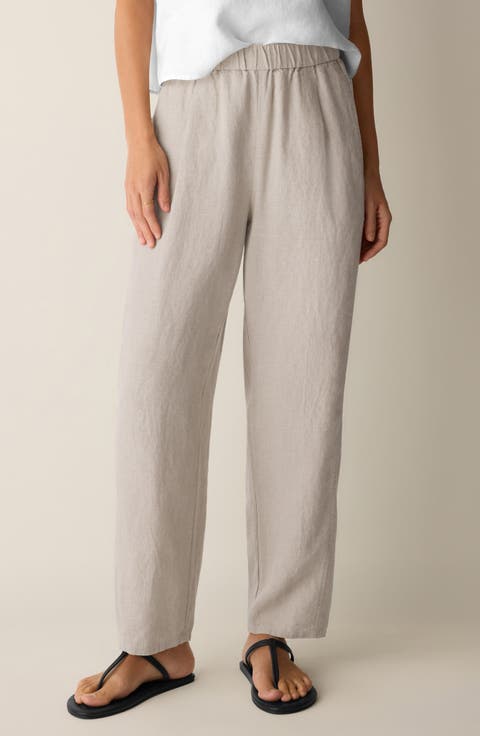 Pleated Organic Linen Lantern Pants