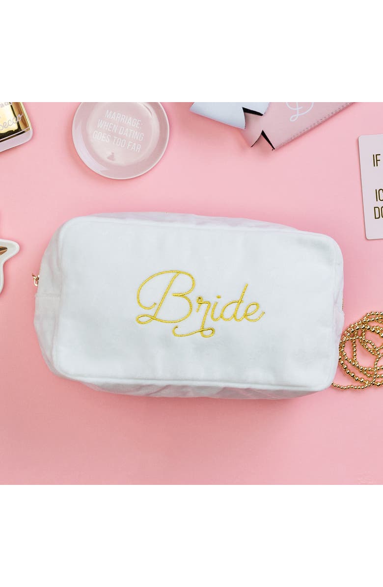 Totalee Gift Bride Large Velvet Bag White Polyester White, Alternate, color, White