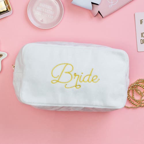 Totalee Gift Bride Large Velvet Bag White Polyester White In White