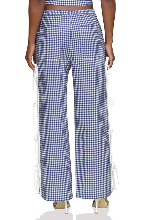 AVEC LES FILLES AVEC LES FILLES SIDE TIE GINGHAM DRAWSTRING PANTS