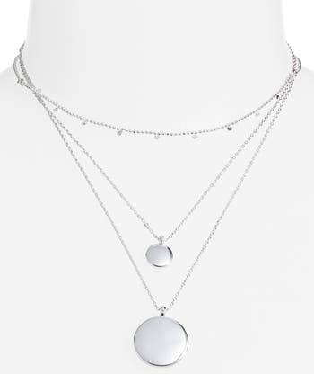 Set of 3 Disc Pendant Necklaces