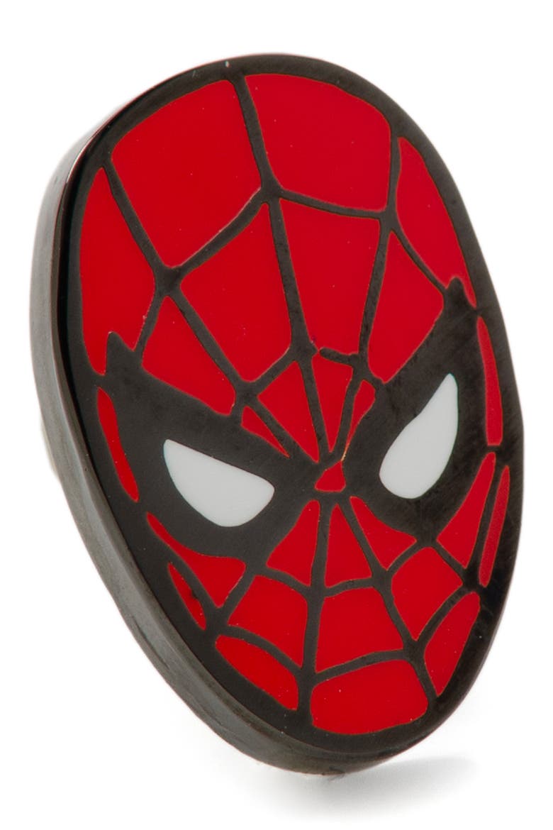 Spider-Man Crew Socks & Lapel Pin Set, Alternate, color, BLACK