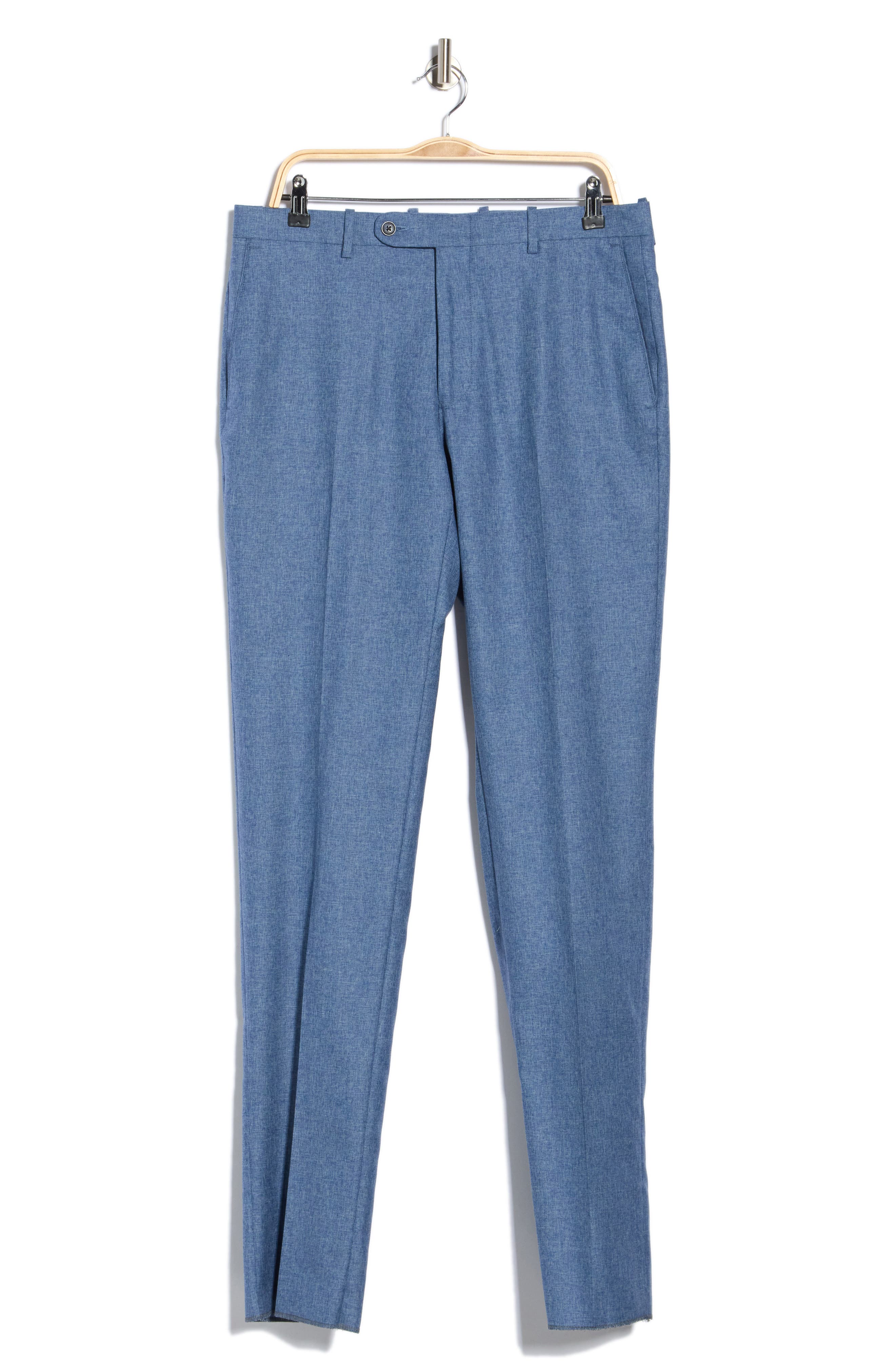 Harker Flat Front Wool & Cotton Dress Pants