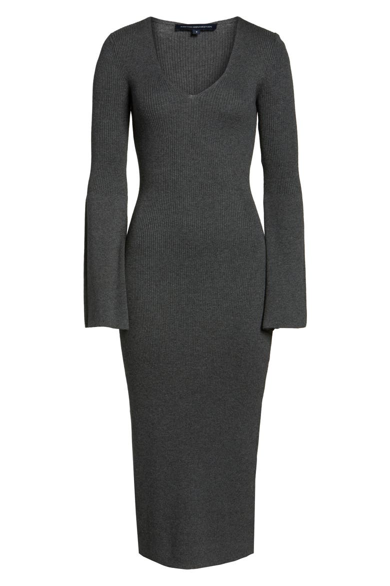 Virgie Knits Midi Dress, Alternate, color, CHARCOAL