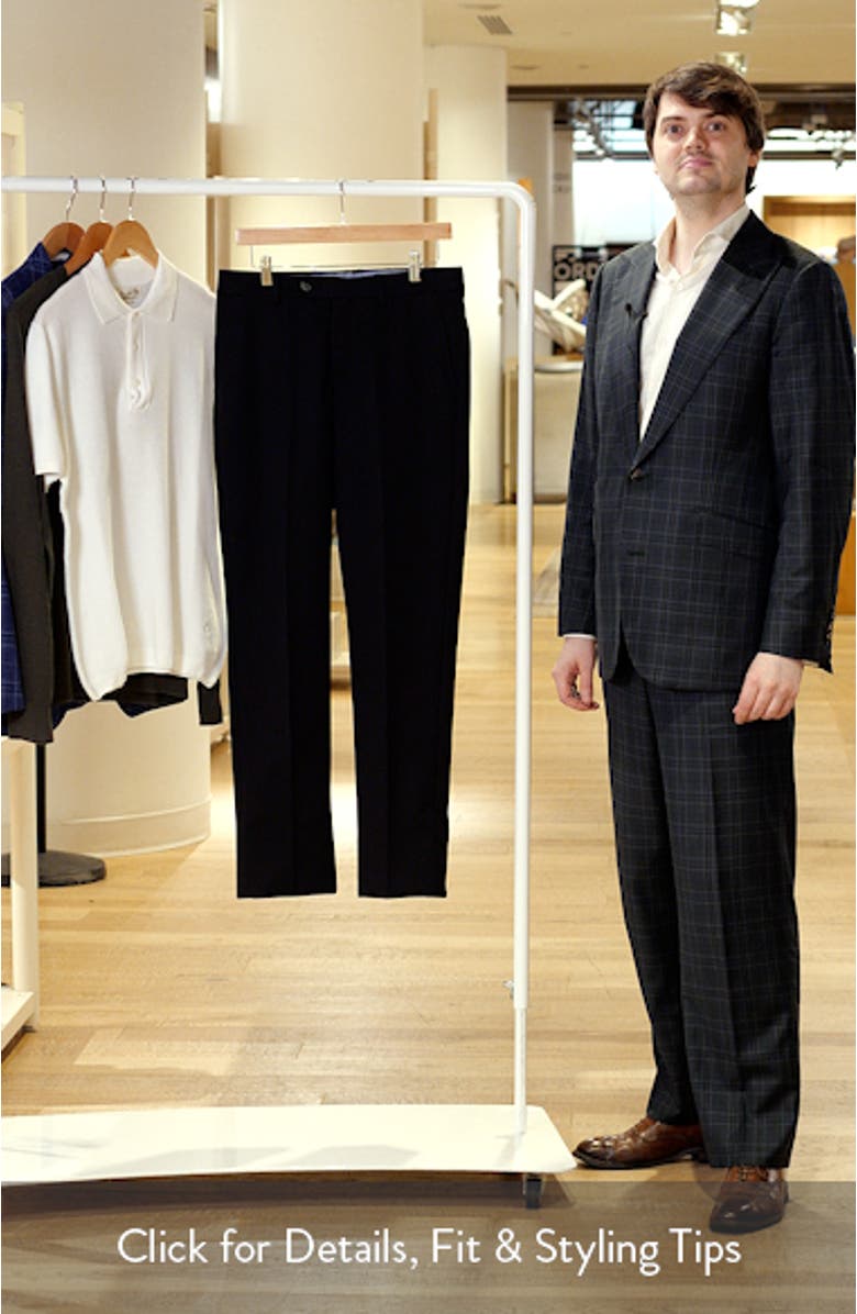 Slim Fit Flat Front Super 100s Wool Dress Pants, sales video thumbnail