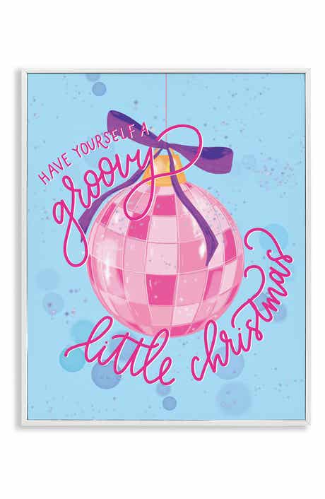 Stupell Industries Groovy Little Christmas Framed Canvas Wall Art