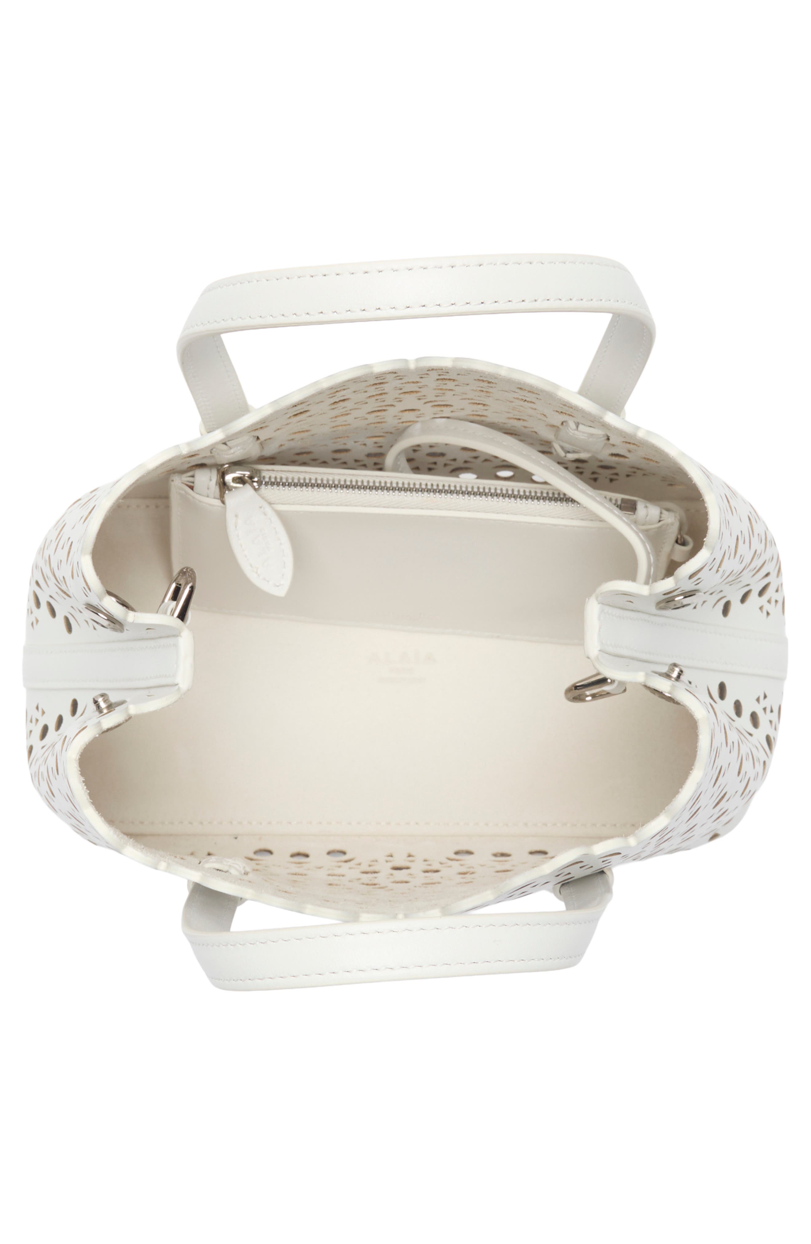 Mina Leather Top Handle Bag, Alternate, color, BLANC CASSE 020
