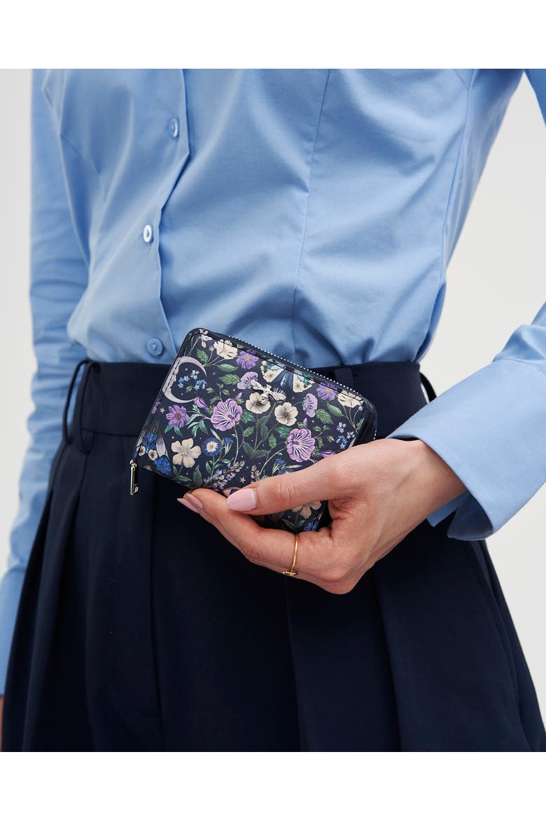 Selene Print Small Wallet, Alternate, color, Navy