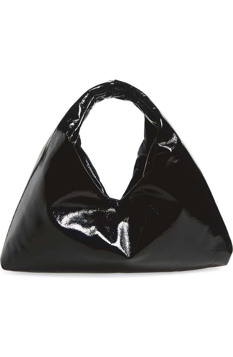KASSL Small Anchor Lacquered Hobo Bag, Alternate, color, Black 0001