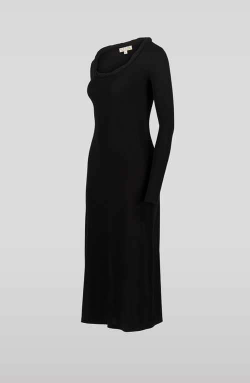 Saemdi Twisted Jersey Dress In Black