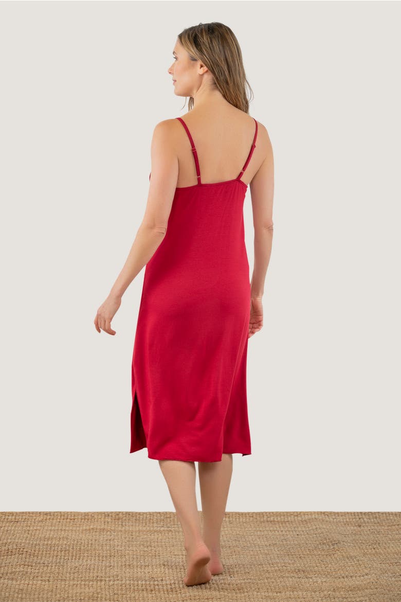 Lover Midi Nightgown, Alternate, color, Crimson