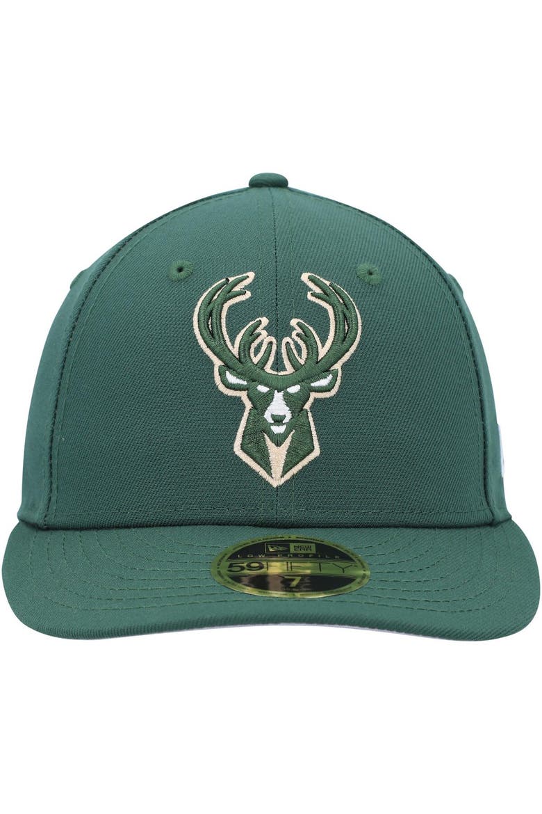 Men's New Era Hunter Green Milwaukee Bucks Team Low Profile 59FIFTY Fitted Hat, Alternate, color, Hunter Green