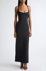 Versace Stappy Back Jersey Gown