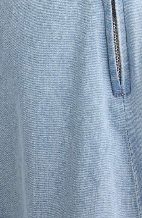Acne Studios Asymmetric Faded Denim Dress In Light Blue