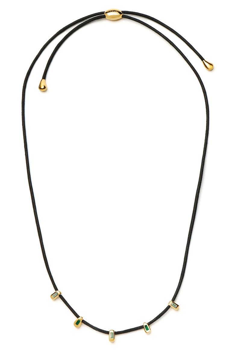 Molten Stone Baguette Slide Necklace, Main, color, GOLD