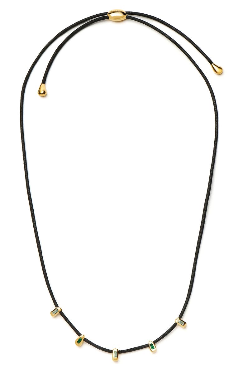 Missoma Molten Stone Baguette Slide Necklace, Main, color, Gold