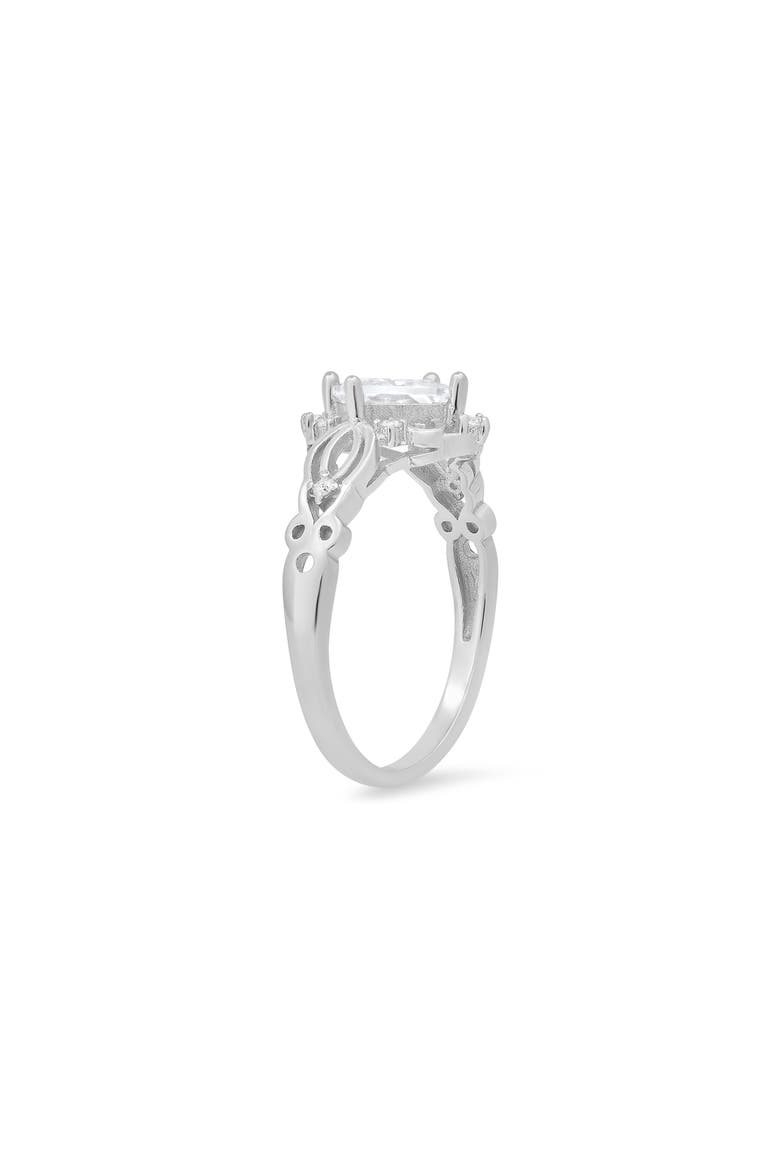 Sterling Silver Princess Cut Cubic Zirconia Ring, Alternate, color, SILVER