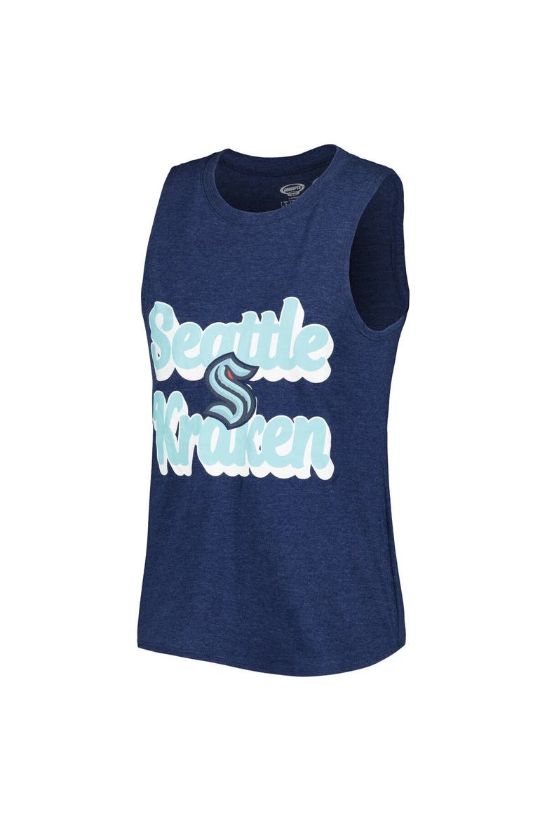 Women's Concepts Sport Deep Sea Blue/Gray Seattle Kraken Meter Muscle Tank Top & Pants Sleep Set, Alternate, color, Navy