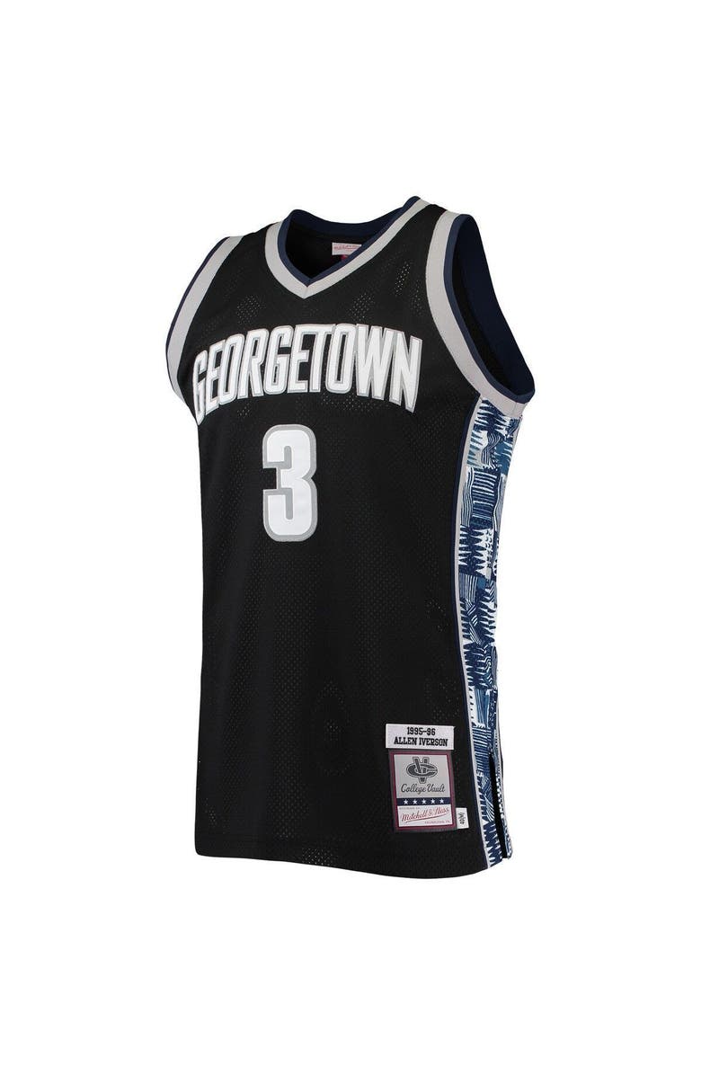 Mitchell & Ness Men's Mitchell & Ness Allen Iverson Black Georgetown Hoyas 1995/96 Authentic Throwback Jersey, Alternate, color, 