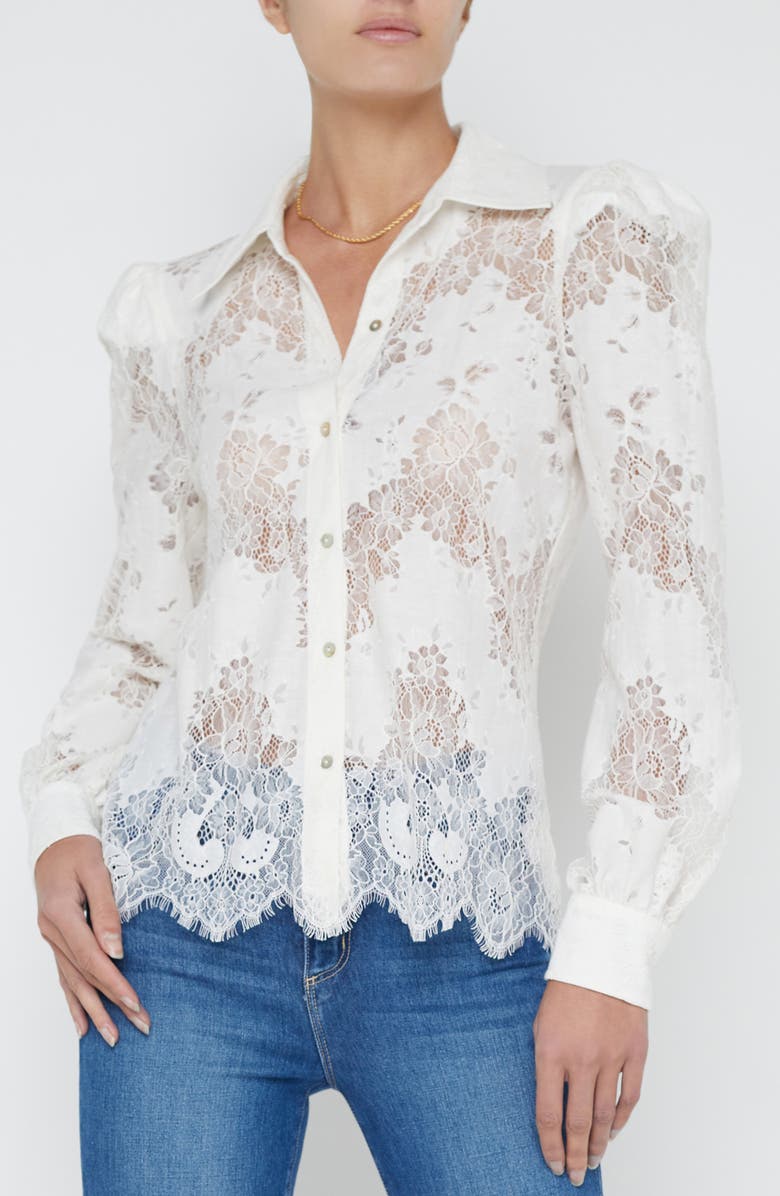 L'AGENCE Jenica Lace Blouse, Main, color, Ivory