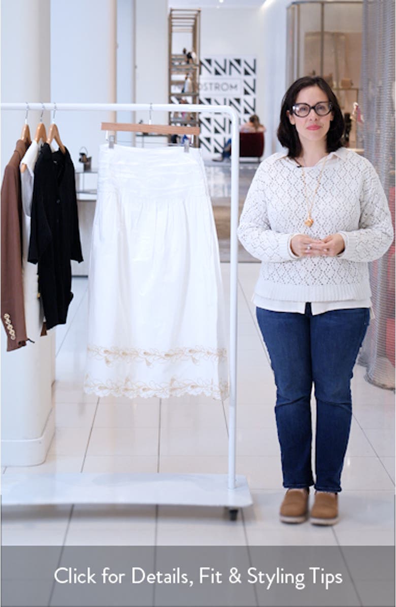 Sol Embroidered Eyelet Cotton Skirt, sales video thumbnail