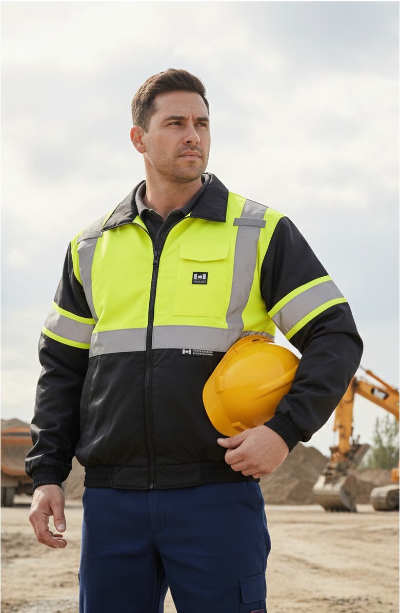 CANADA WEATHER GEAR Men's Hi-Visibility Work Jacket, Alternate, color, Yellow