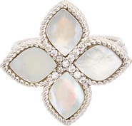 Juvell Mother-of-Pearl & Cubic Zirconia Floral Ring