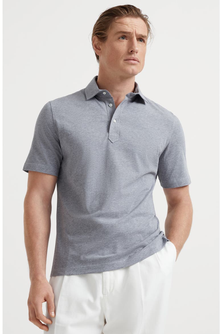 Polo with shirt collar, Alternate, color, Medium Grey
