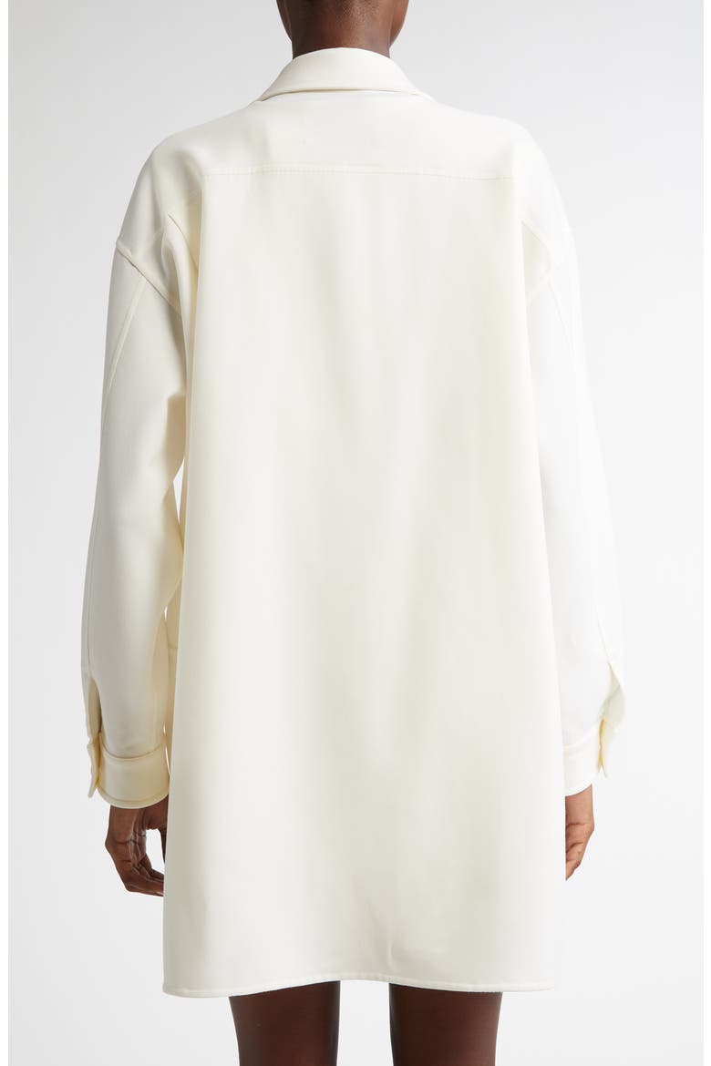 Oversize Single Breasted Stretch Wool Canvas Blazer, Alternate, color, WHITE