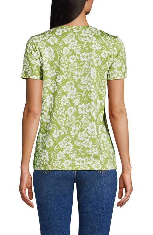 Lands' End Relaxed Supima Cotton V-neck T-shirt In Green