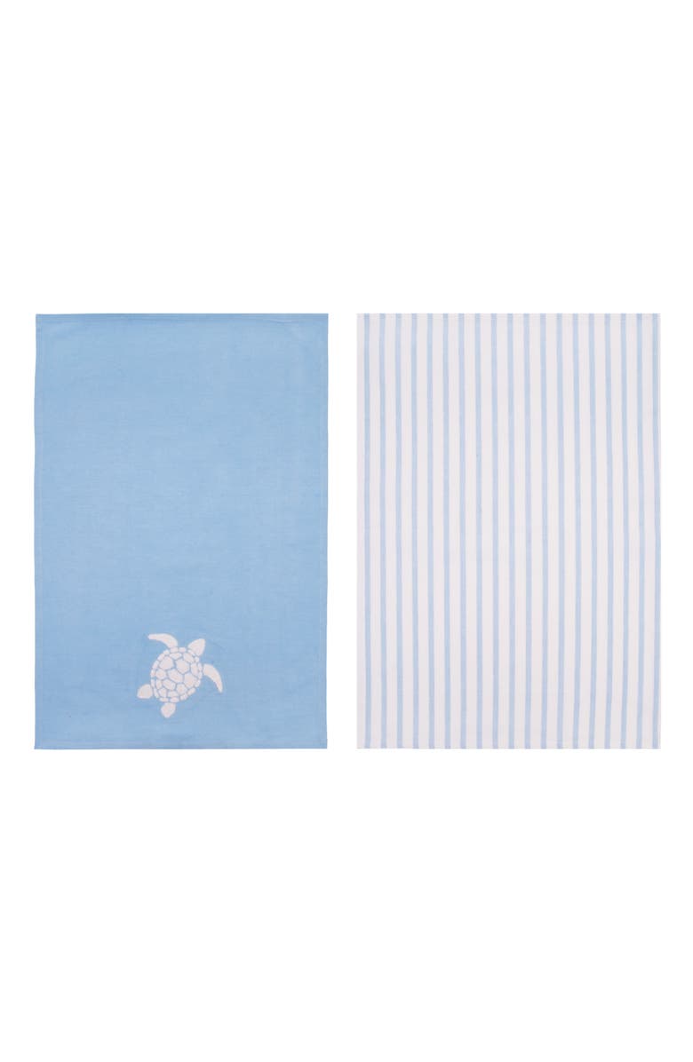C&F Home Coastal Tufted Striped Towels Set of 2, Alternate, color, White