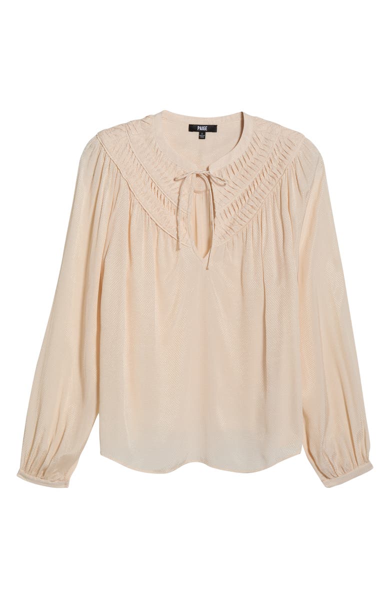 PAIGE Milani Swiss Dot Top, Alternate, color, Antique White