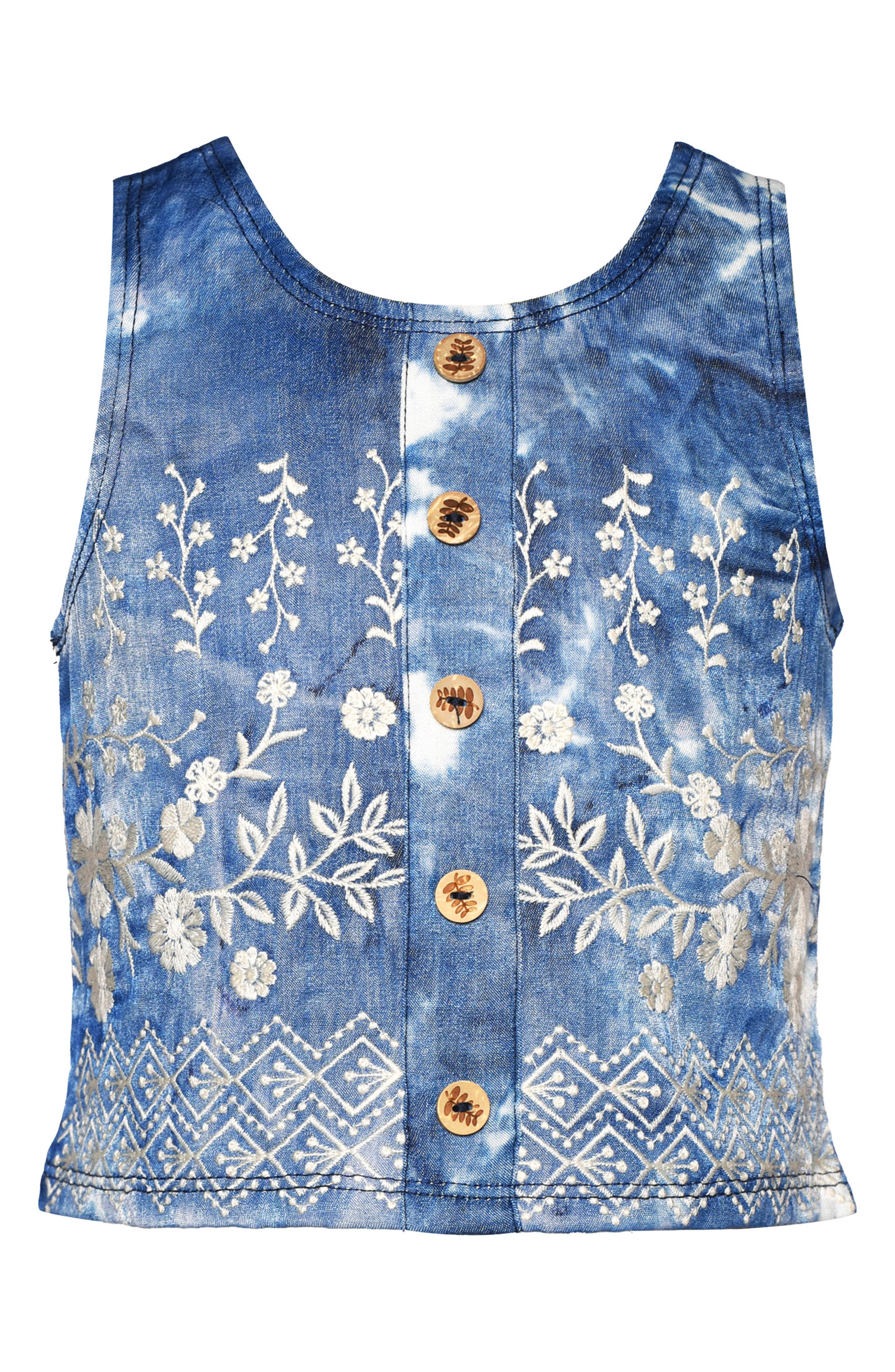 Kids' Embroidered Sleeveless Cotton Top