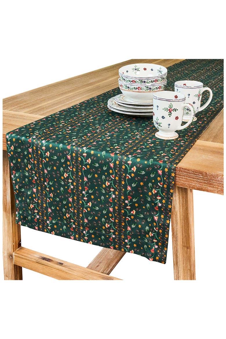 Klara Cotton Table Runner, Alternate, color, EVERGREEN