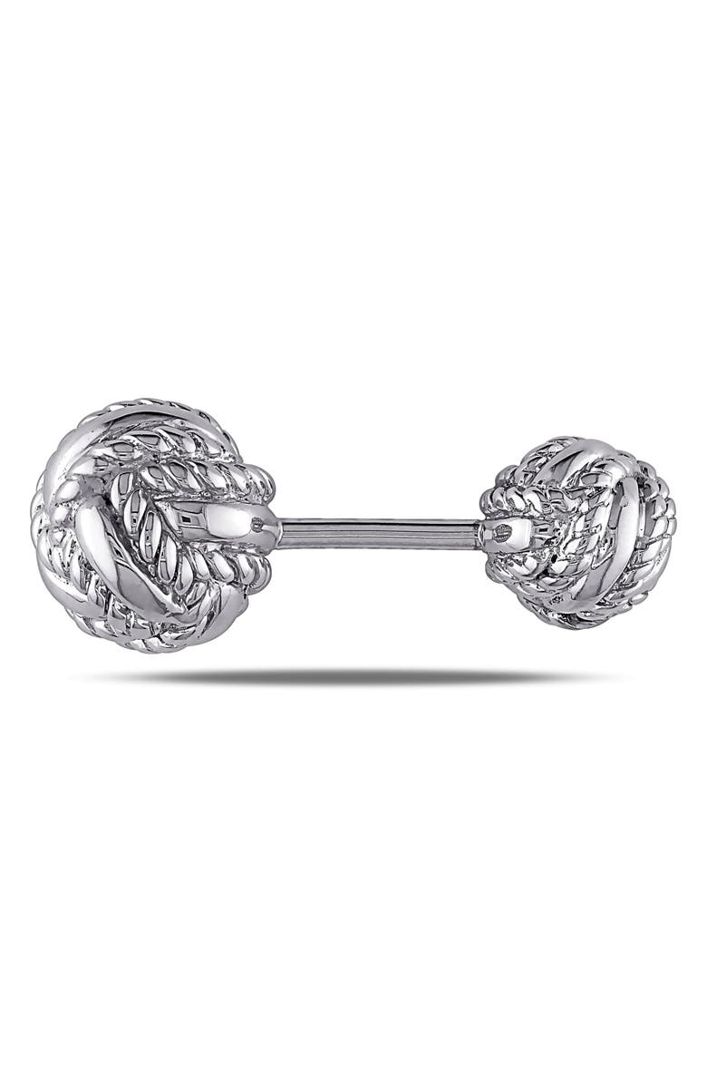 DELMAR Knot Cuff Links, Alternate, color, Silver