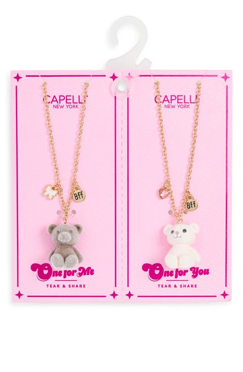 Kids' Tear & Share 2-Pack Assorted Bear Necklaces