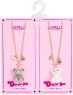 Capelli New York Kids' Tear & Share 2-Pack Assorted Bear Necklaces