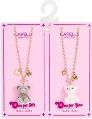 Capelli New York Kids' Tear & Share 2-Pack Assorted Bear Necklaces