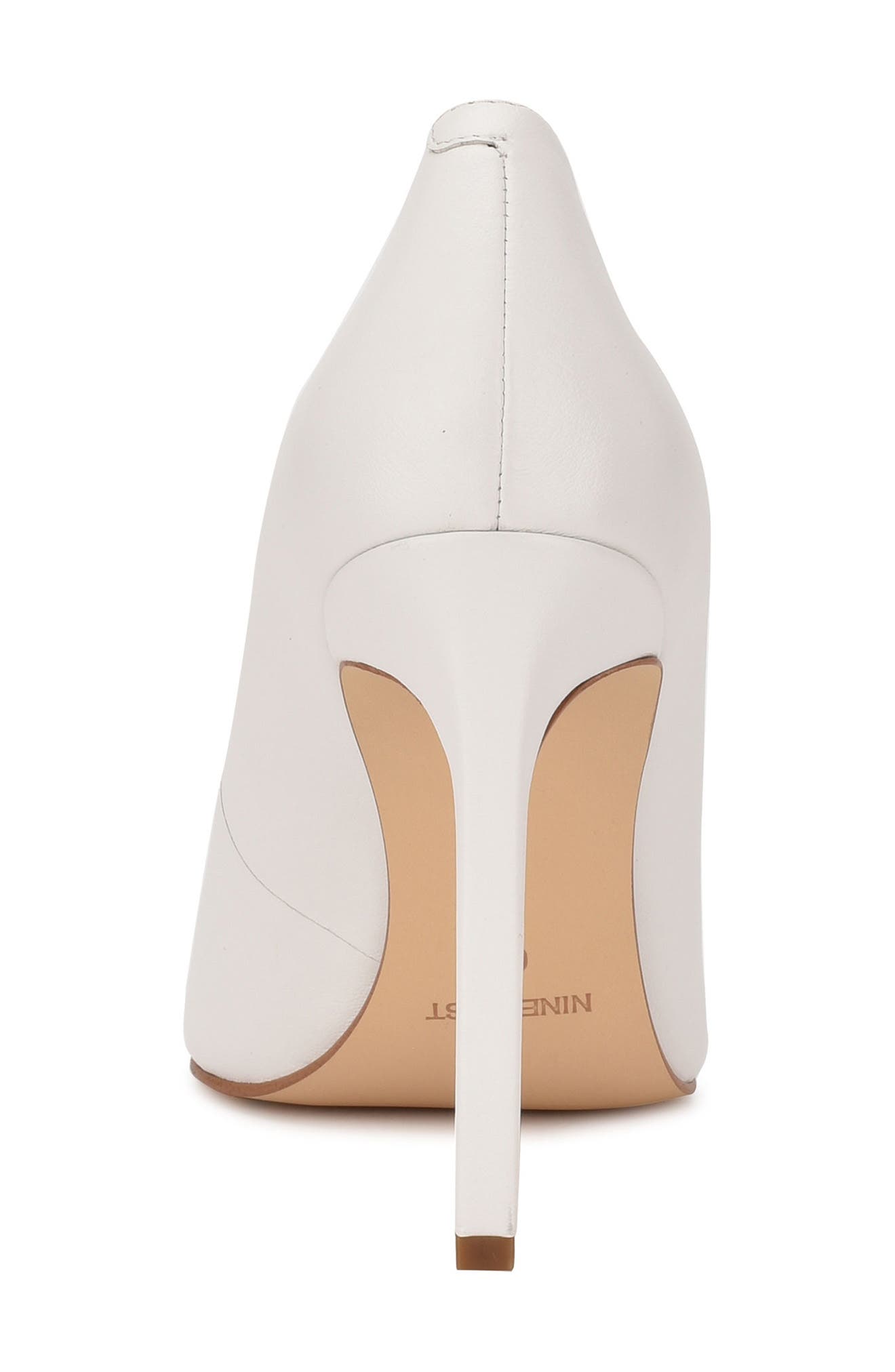 Nine West Tatiana Pointed Toe Pump, Alternate, color, White Leather