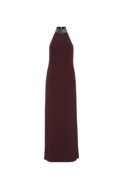ワンピース BRUNELLO CUCINELLI DRESSES BRUNELLO CUCINELLI Belted embellished cotton-poplin maxi