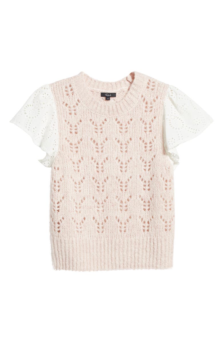 Rails Everly Flutter Sleeve Pointelle Sweater, Alternate, color, 