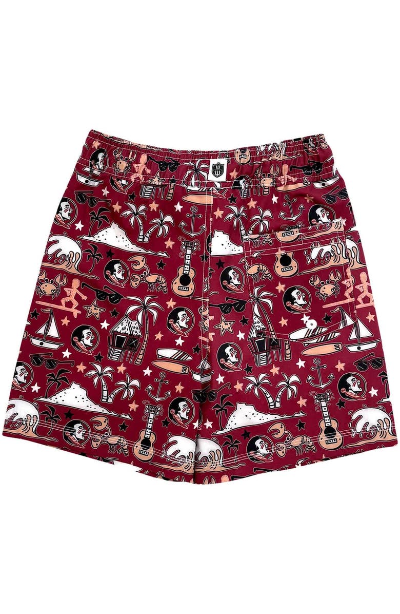 Wes & Willy Youth Wes & Willy Garnet Florida State Seminoles Luau Swim Trunks, Alternate, color, 