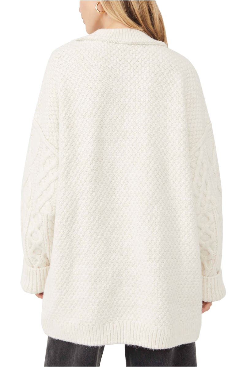 Free People Leslie Cable Knit Oversize Sweater, Alternate, color, 