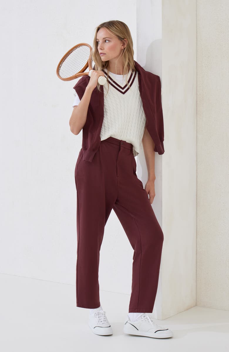 Brunello Cucinelli Cashmere knit sweater vest with logo, Alternate, color, Panama