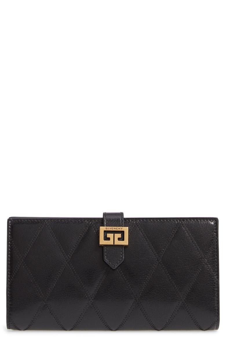 Givenchy GV3 Diamond Quilted Leather Wallet, Main, color,